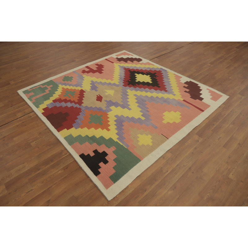 Geometric Kilim Square Area Rug 6x6