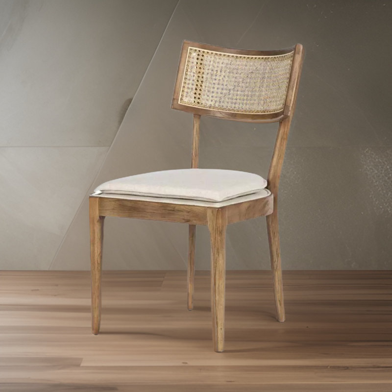 Chaise d'appoint rembourrée de couleur naturelle