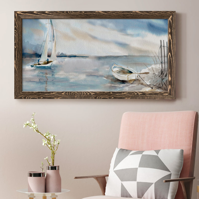 «Panoramic Coast», reproduction sur toile encadrée, Noyer