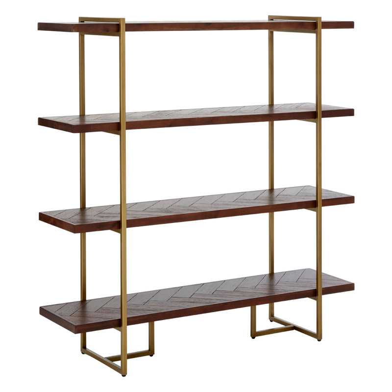 Steadham 146cm H x 140cm W Solid Wood Etagere Bookcase