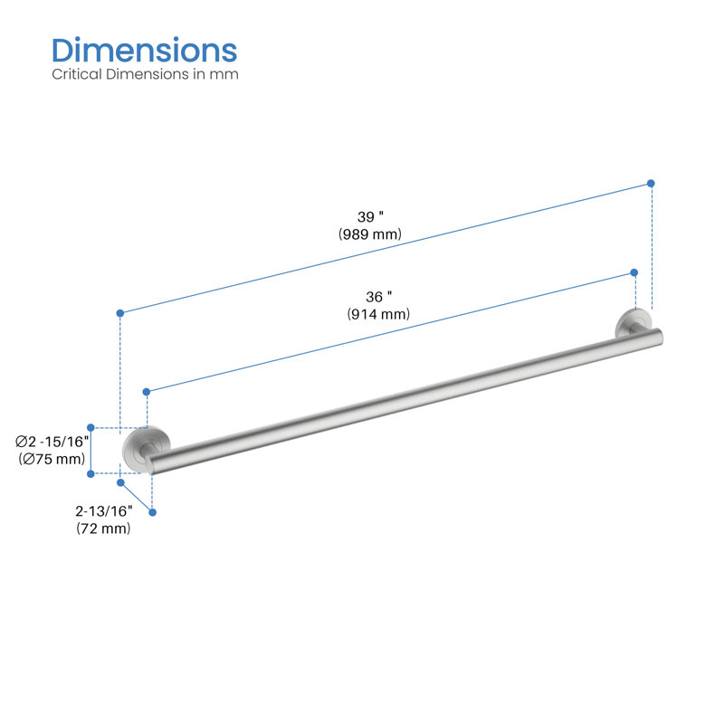 38.94'' Grab Bar, Silver