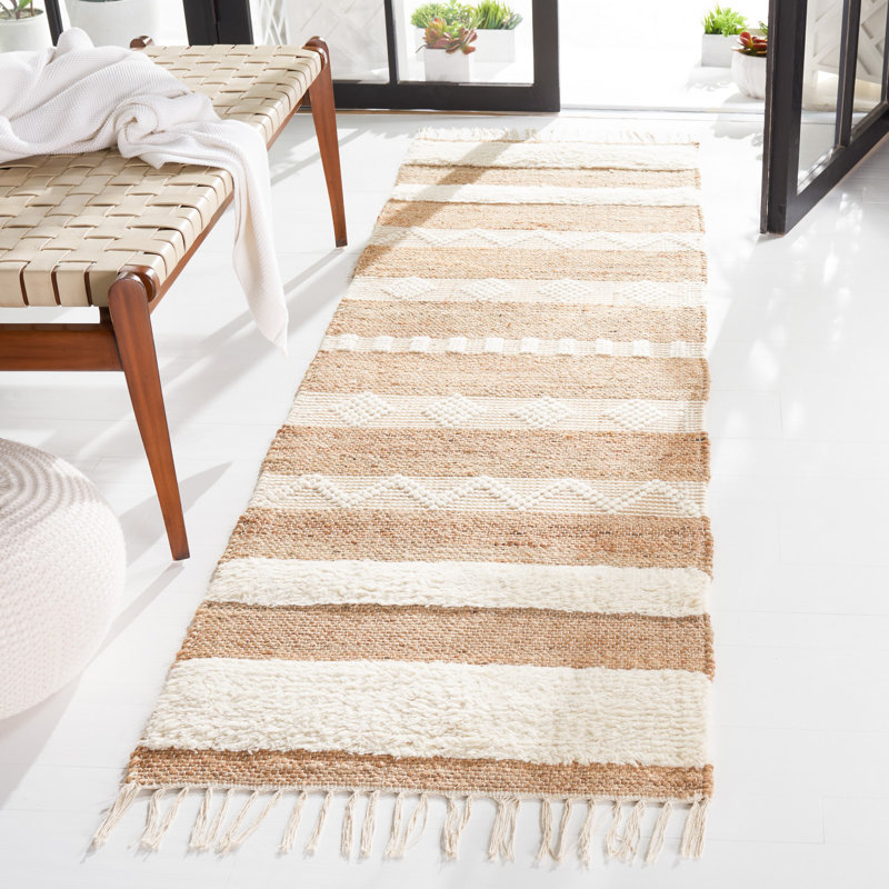 Tapis géométrique tissé à la main Havana, Tapis de couloir 2 pi 3 po x 8 pi
