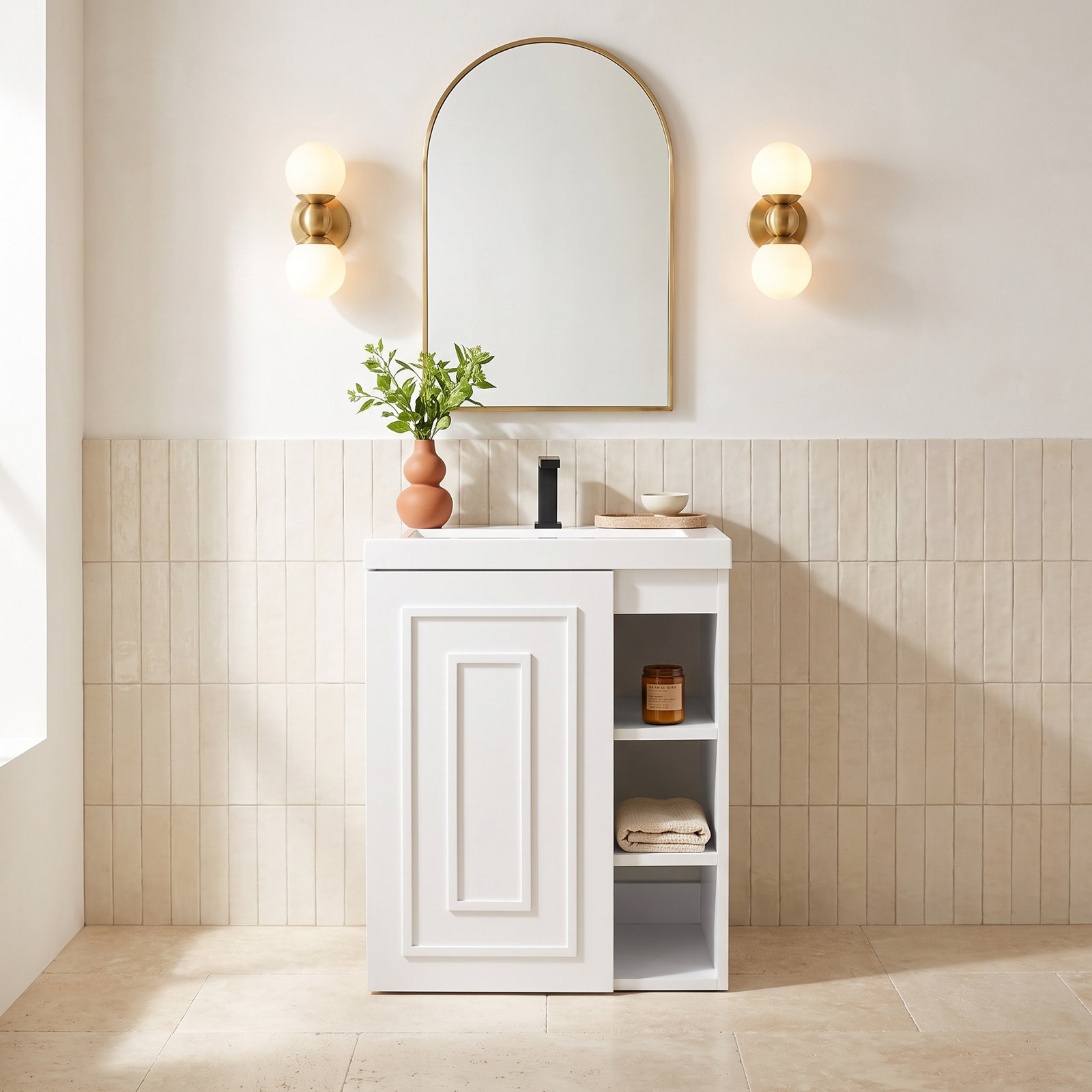 Alicante 24" Single Bathroom Vanity, Glossy White