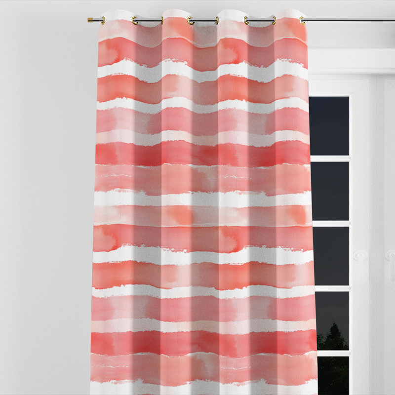 Rideaux Modern - rideaux à œillets rayés Boneva - 1 panneau, L 52 po x L 108 po, Œillets dorés