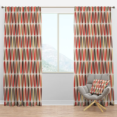 Retro Abstract Drops V - Rideau Mid-Century - Velours obscurcissant - 1 panneau