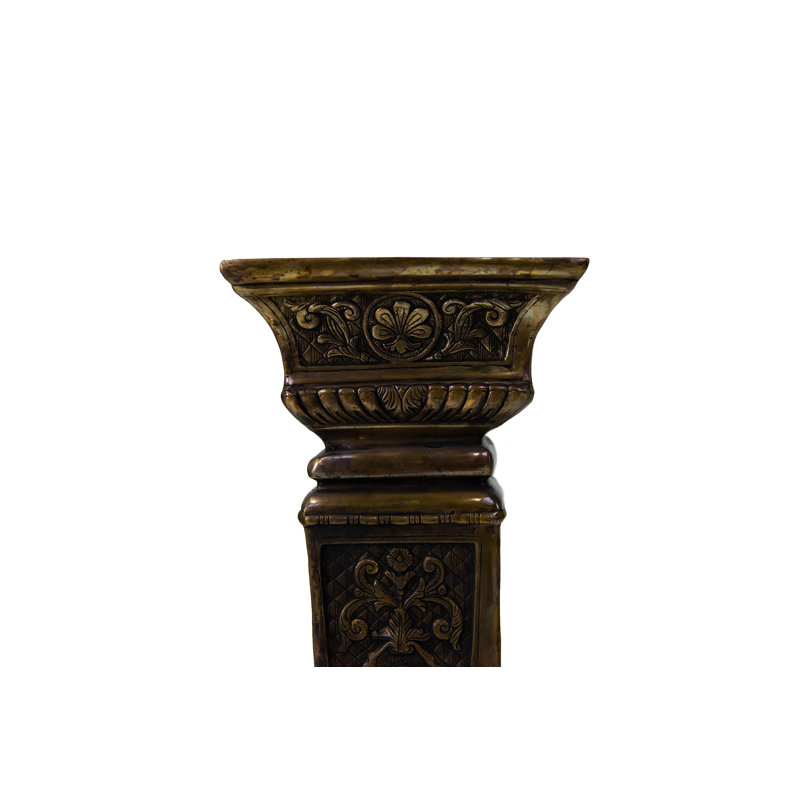 Piédestal colonne rétro avec gravures ornées