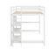 Lit mezzanine simple avec tablettes de rangement, bureau sous le lit-1927034135