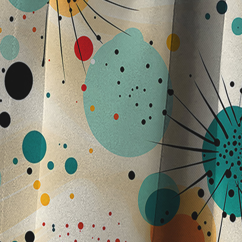 Motif à pois Bohème Vibes II - Rideau abstrait - Rideau occultant - 1 panneaux, L 52 po x L 120 po