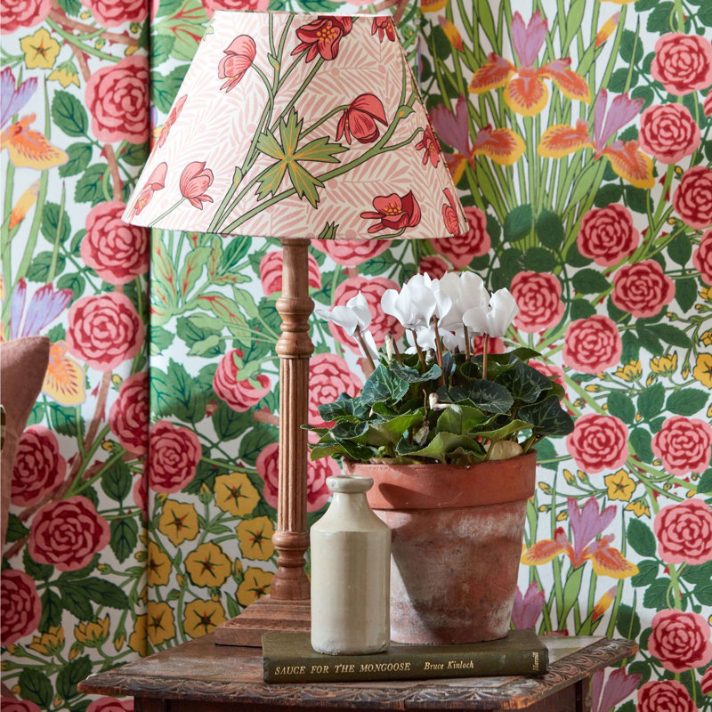 Bedford Park Monkshood Fabric, Rhubarb