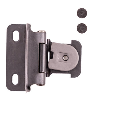 Single Demountable Hinge 1/2" overlay Face Frame Self-Close - Satin Nickel - Cabinet Door Hinges (Set of 20)