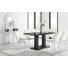 Eubanks High Gloss Double Pillar Dining Table Set with 6 Luxury Velvet Upholstered Dining Chairs
