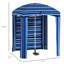Tente de parasol d'extérieur à volants - 5,9 pi x 5,9 pi, rayure bleue, protection, évents, sacs de sable, sac de transport transportable, parasol