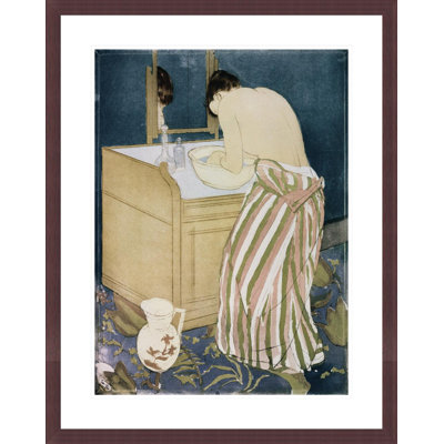 Woman Washing Hands by Mary Cassatt -Framed Giclee Print