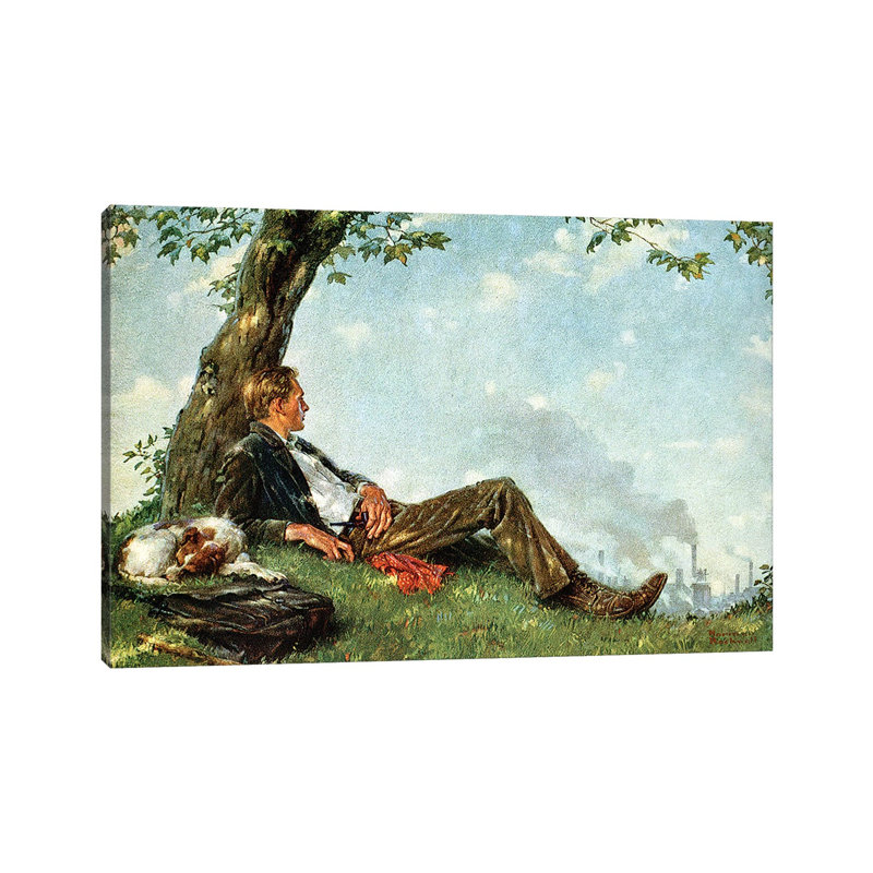 The Philosopher by Norman Rockwell - Print on Canvas, Wrapped Canvas, 20.32cm H x 30.48cm W x 1.91cm D