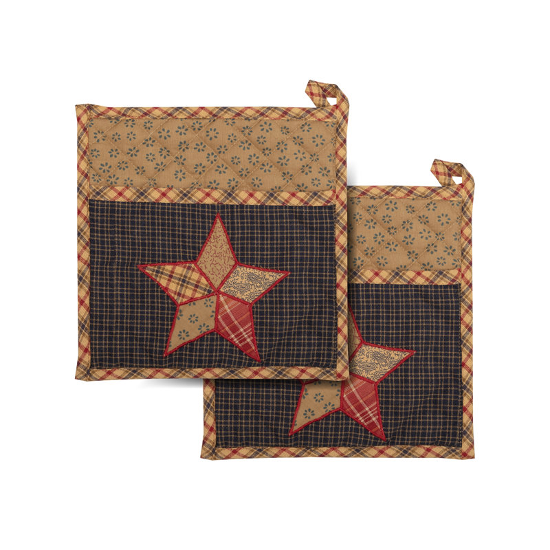 Manique Arlington avec poche et étoile de courtepointe, lot de 2, 8x8