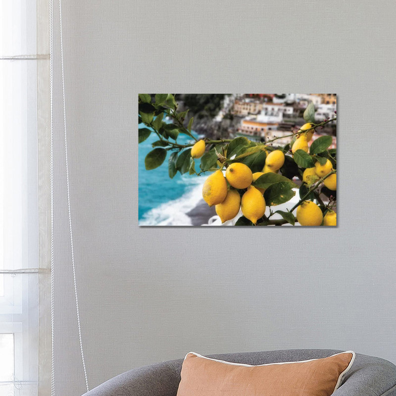 Close Up View Of A Lemon Tree With Fruit, Positano, Amalfi Coast, Campania, Italy by George Oze - Print on Canvas
