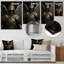 «Black Golden Winged Knight», art mural fantastique en métal-101154808