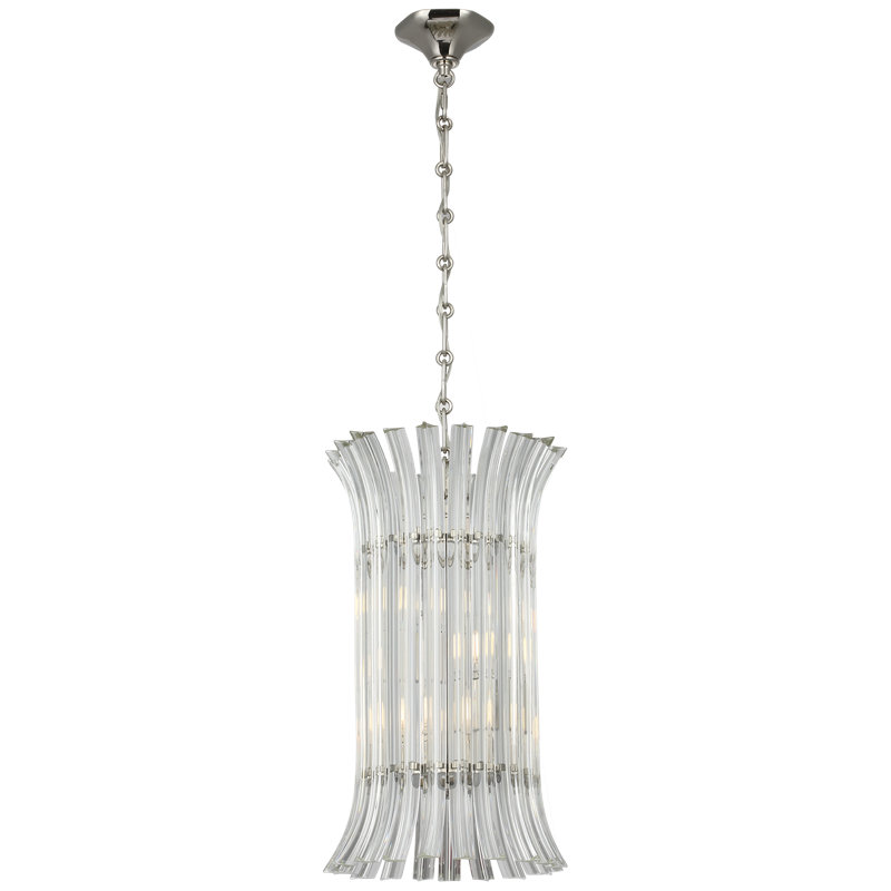 AERIN Rhine 12" Pendant with Crystal, Polished Nickel
