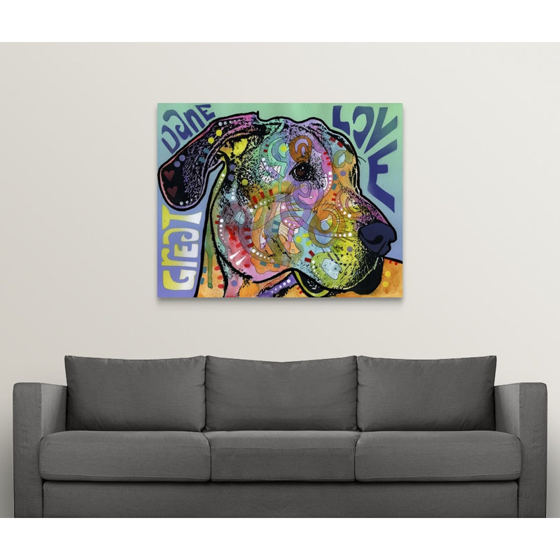 « great danois luv », impression, Toile, H 8 po x l 10 po x P 1,5 po