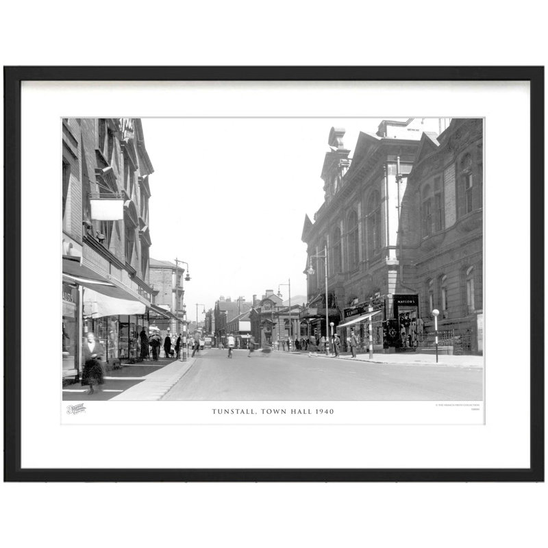 Tunstall, Town Hall 1940 1 Piece Single Picture Frame Wall Art, 45cm H x 60cm W x 2.3cm D