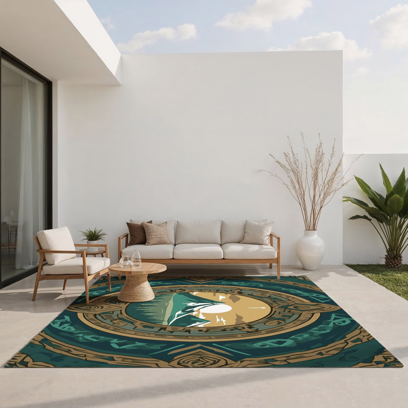 Moonlit Sanctum Indoor And Outdoor Area Rug, Rectangle 3' x 5'