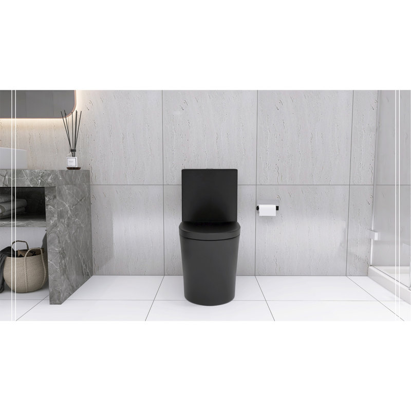 Toilette allongée une pièce, Noir mat