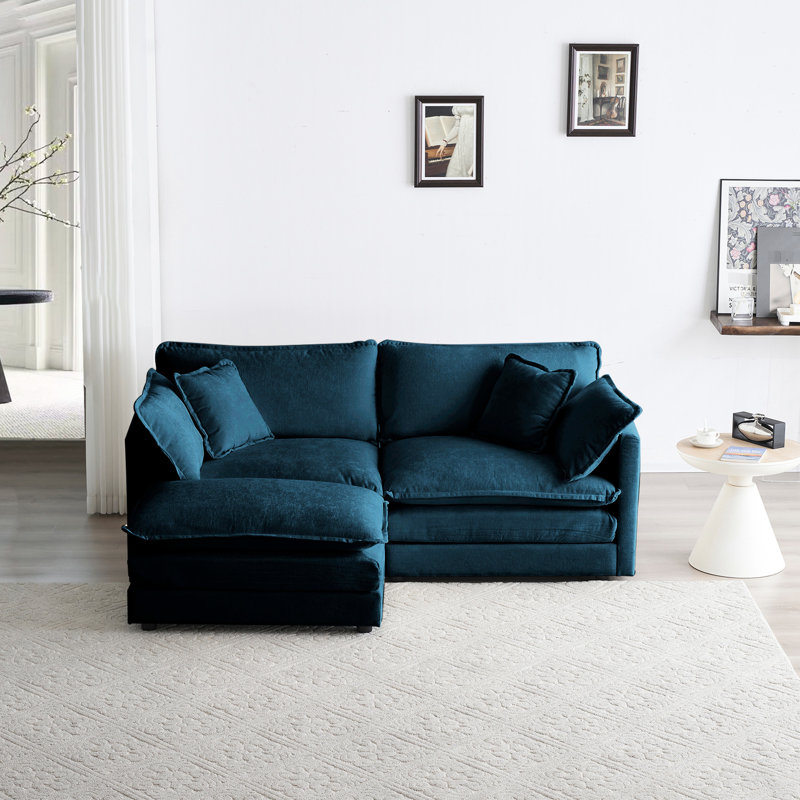 Chenille bleue avec - modulaire, structure en bois, tissu respirant pour la détente