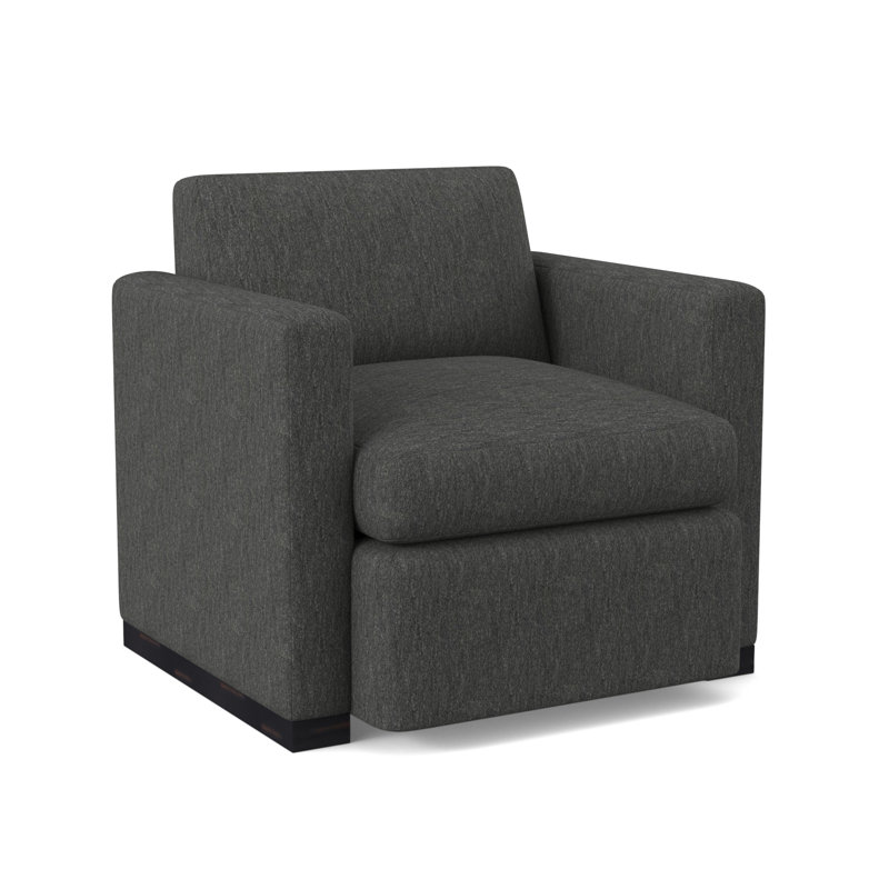 Ledger Sunbrella® Boucle Swivel Chair, Filigree Ivory 100% Polyester, Vintage Ebony