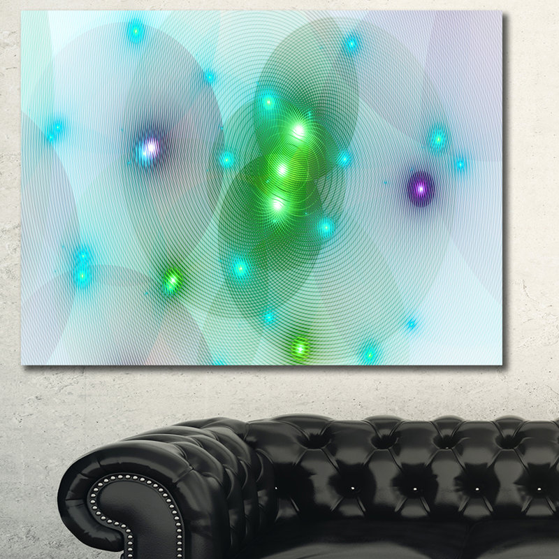 «Green Fractal Lights in Fog», impression sur toile tendue, H 20 po x l 40 po x P 1po