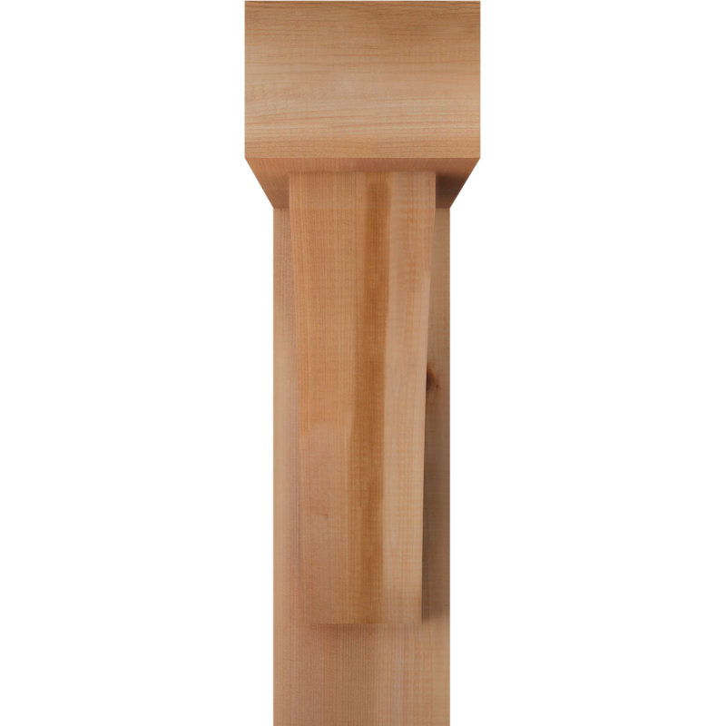 Thorton Block Bracket with Offset Brace, 22 x 22, 6"W Western Red Cedar (Rough Sawn)