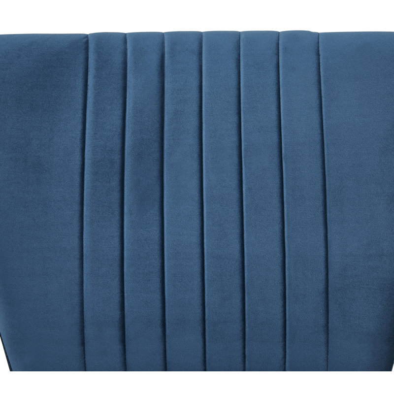 Collin Upholstered Slipper Chair, Royal Blue Velvet
