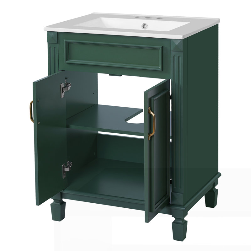 Meuble-lavabo 24 po avec lavabo supérieur, Vert
