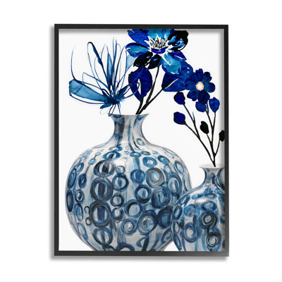 Arrangement giclée moderne de fleurs bleues par Jesse Keith