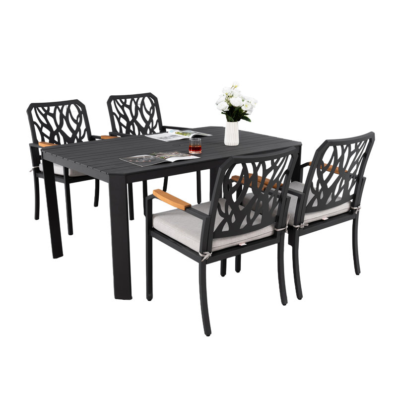 Ensemble de mobilier d'extérieur en aluminium 5 pièces