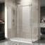 Cabine de douche coulissante sans cadre de l 48 po x P 34 po x H 76 po avec verre transparent noir mat de 3/8 po-129741561-130127106