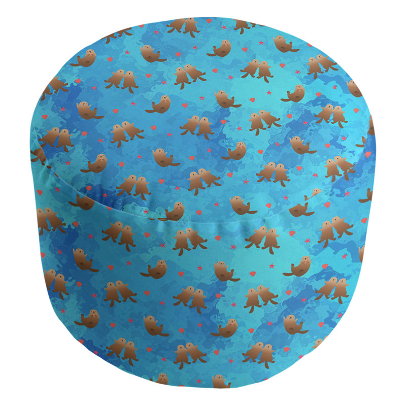 Repose-pieds Avicia, Bleu ciel / brun / corail