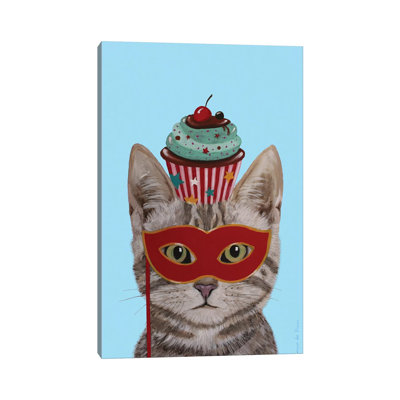 Cat With Cupcake - Wrapped Canvas Print