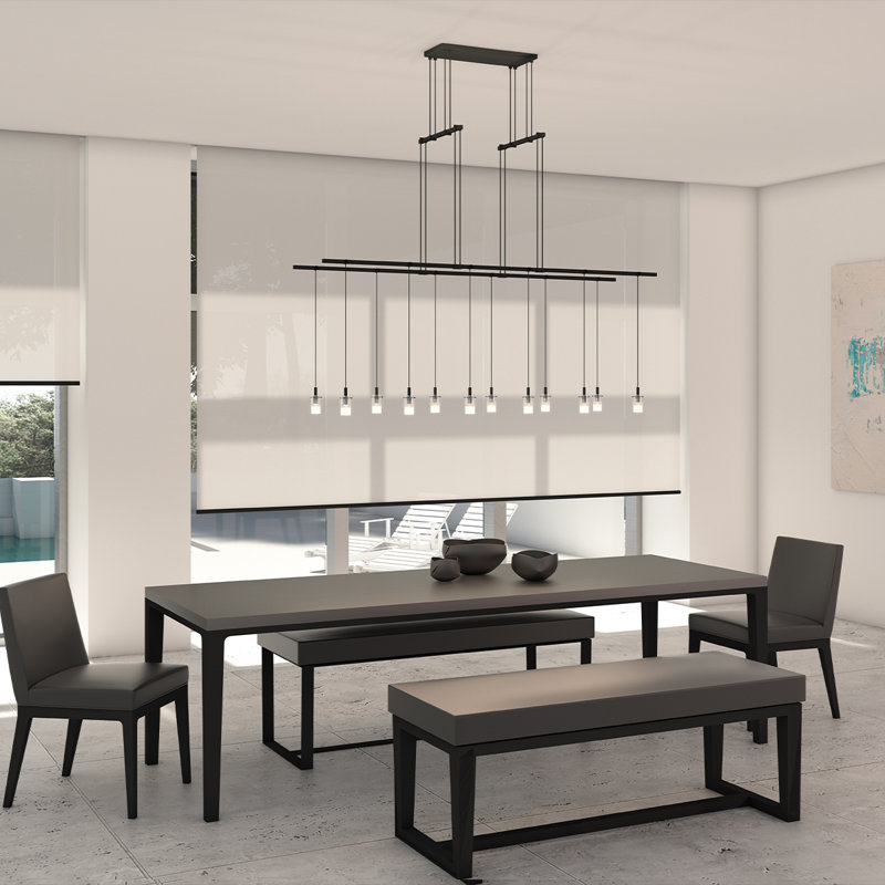 Suspenders 12 - Light Satin Black LED Kitchen Island Pendant