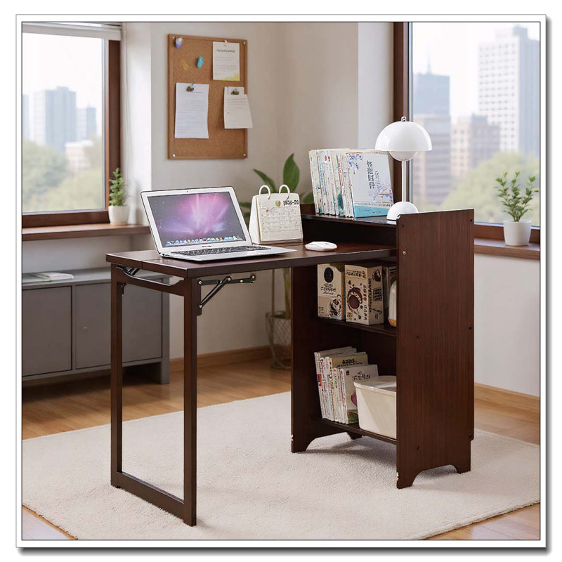 Table pliante en bambou, Noyer brun
