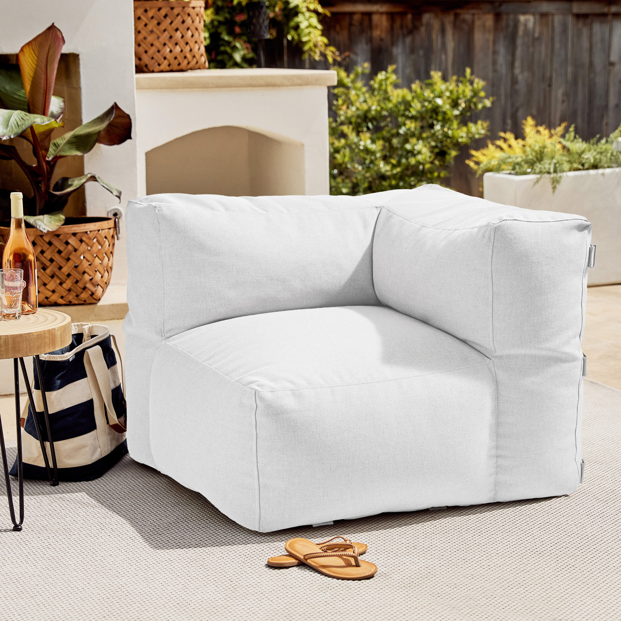 Sunbrella Outdoor Solid Modular Seating, White