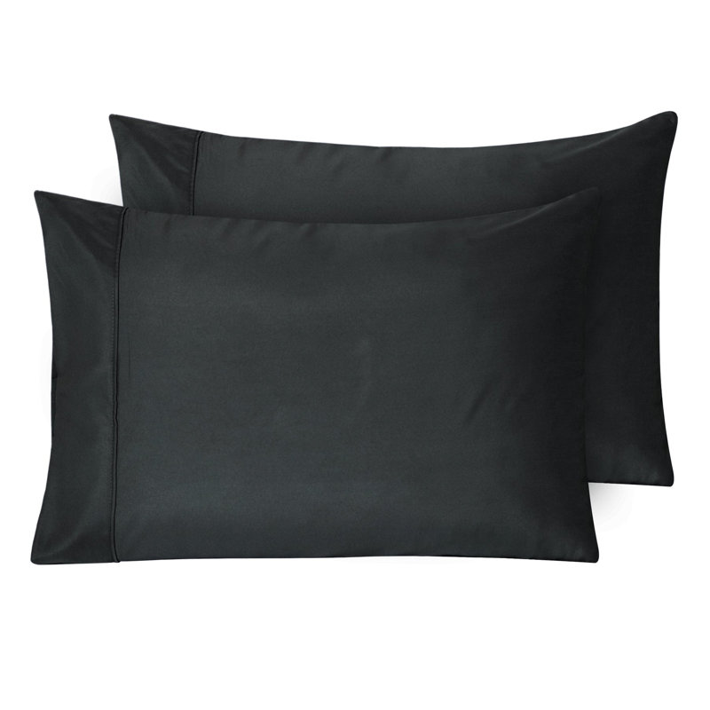 Microfiber Pillowcase 2-Pack Soft Bedding, Black