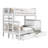 Treva Solid Wood Standard Bunk Beds Twin over Full, 4 Step Ladder, 2 Under-Bed Drawers, White-841017091-917303152