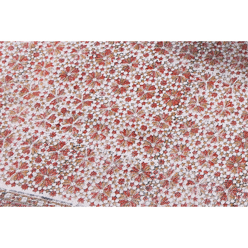 Tapis orange en coton tissé à plat à la main Strattenburg, Rectangle 4 pi x 6 pi