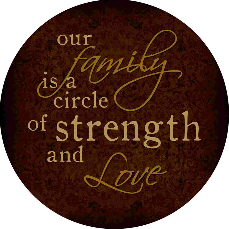 «Circle Family Force», art textuel sur toile tendue, H 12 po x l 12 po