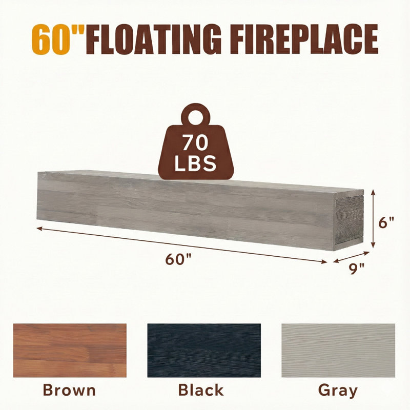Fireplace Mantel (Gray), Gray