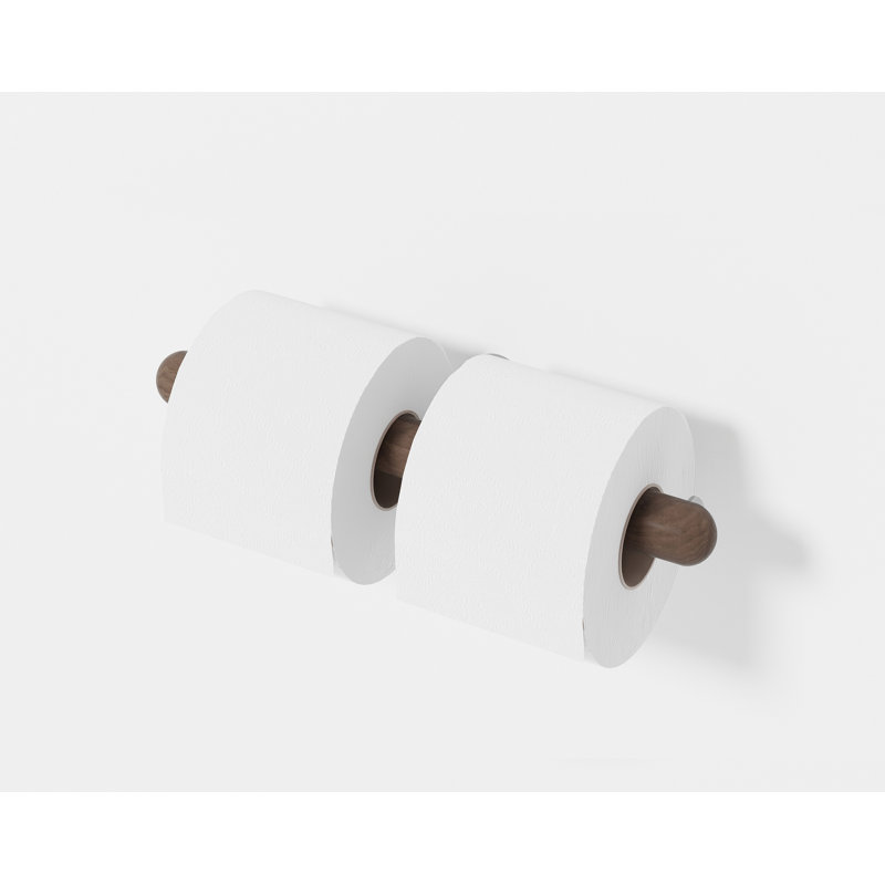 Franci Wall Mounted Toilet Paper Holder, Walnut
