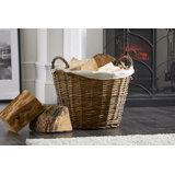 Herland 52cm W x 32cm D Wicker With Fabric Liner Log Store