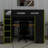 Full Size Wood Loft Bed With Desk,Wardrobe And RGB LED Light-1674237956