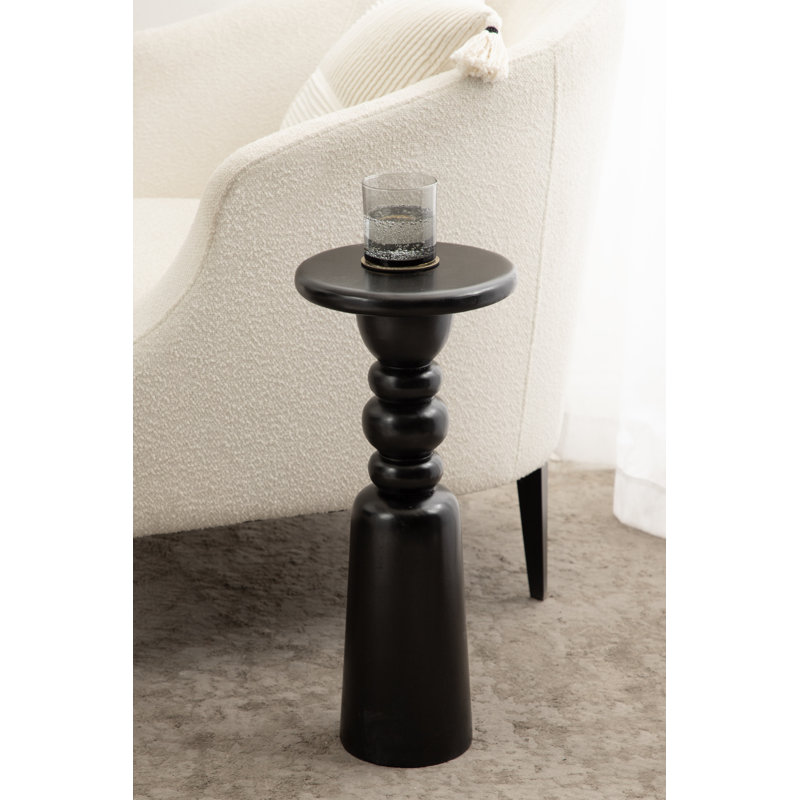 Salu Accent Table 9.5" Diameter, Gloss Black
