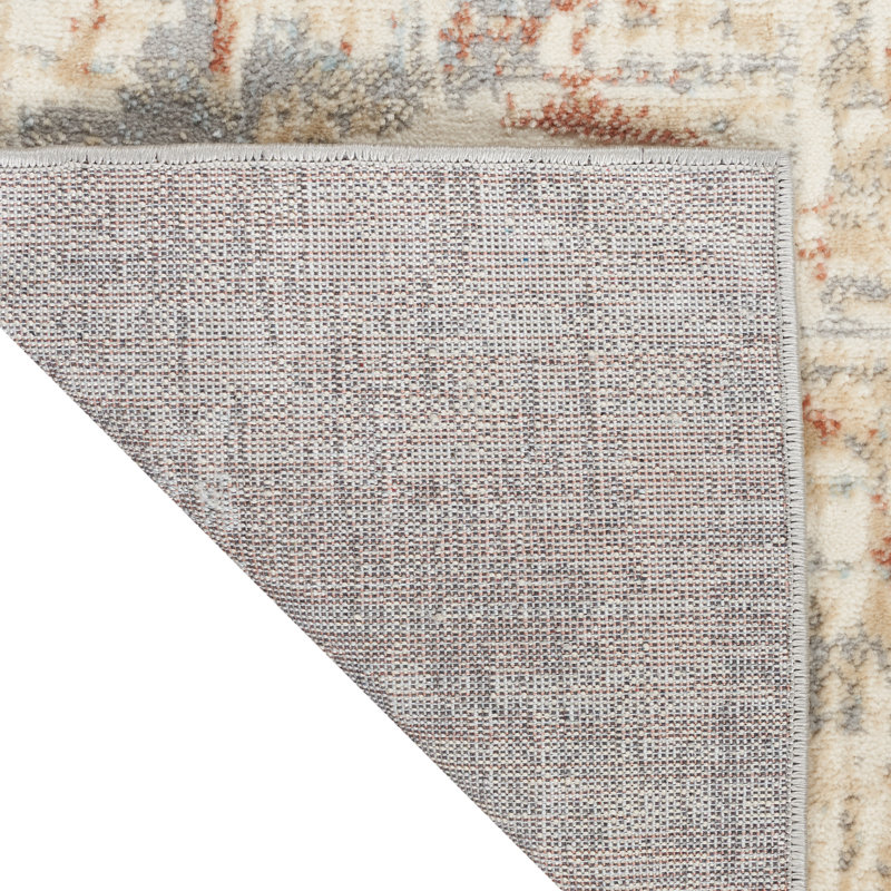 ECH06-IVGRY Abstract Indoor Rug, Rectangle 3'2" x 5'